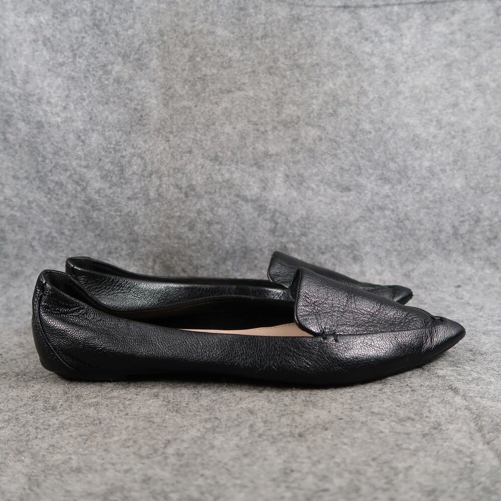 Essex Lane Shoes Womens 6.5 Flats Loafers Slip On Point Toe Classic Career Black